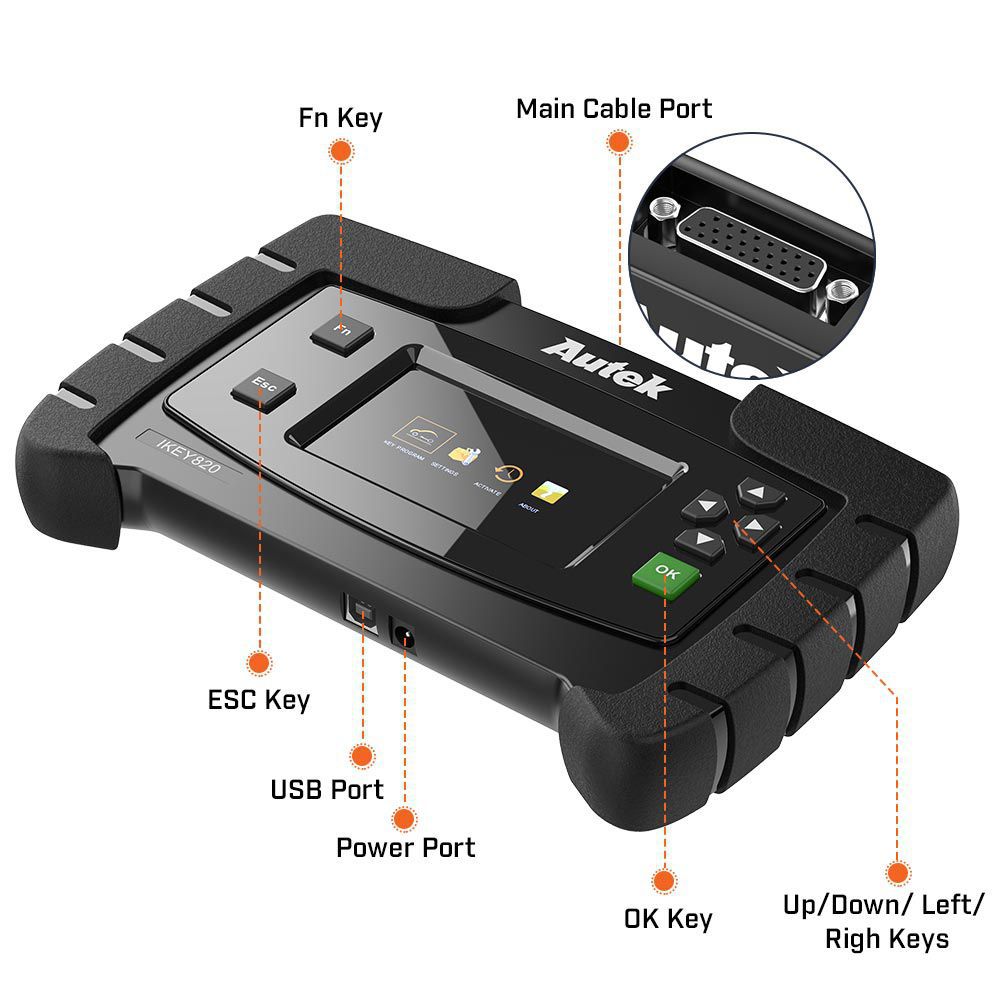 Original Autek IKey820 OBD2 Car Key Programmer Support All Key Lost No Token Limitation