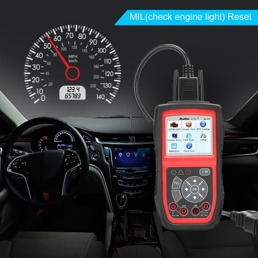 Original Autel AutoLink AL539 OBDII/CAN Scan Tool Update Online Multi Language Support