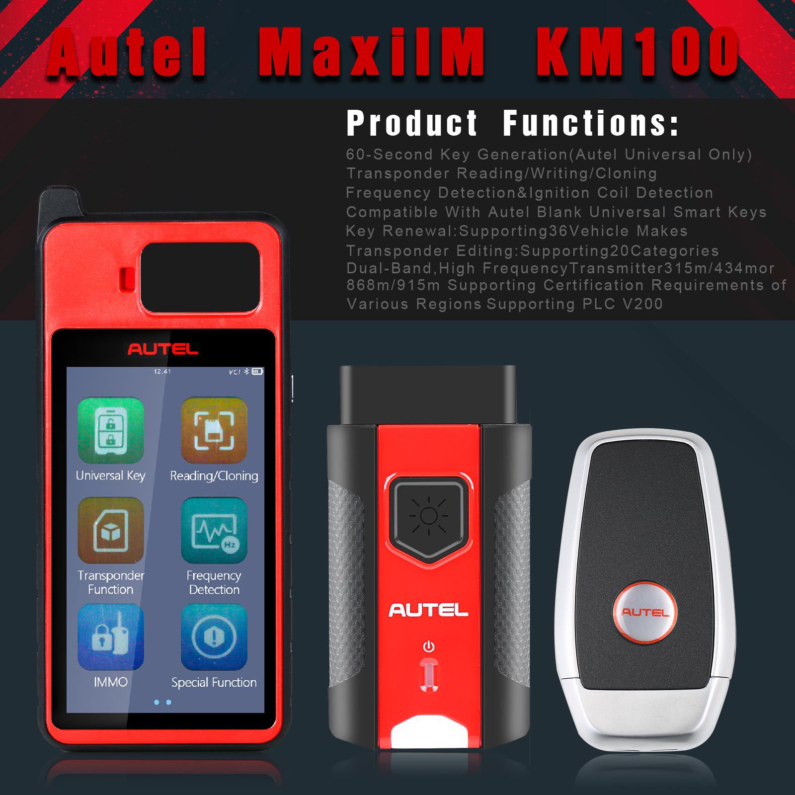 2022 Newest Autel MaxiIM KM100 Universal Key Generator Kit Free Update Online Lifetime