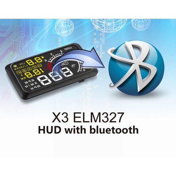 Bluetooth Version 5.5" X3 Large Screen Car HUD Head Up Display With Built-in ELM327 Module