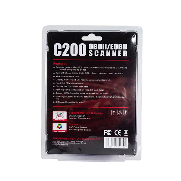 Creator C200 OBDII/EOBD Code Reader