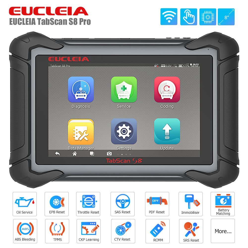 EUCLEIA TabScan S8 Pro Automotive Intelligent Dual-mode Diagnostic System Free Update Online for 18 Months