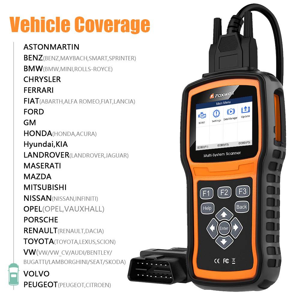 Foxwell NT530 Multi-System Scanner Support Latest BMW 2018/2019 & F Chassis Update Version of NT520