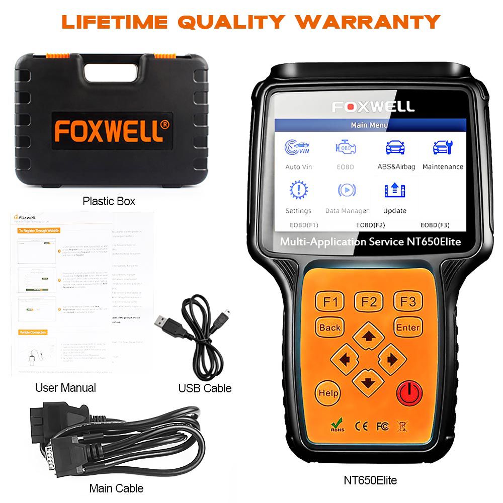 Foxwell NT650 Elite All Makes Service Tool with 11 Special Function Updated Version of NT650