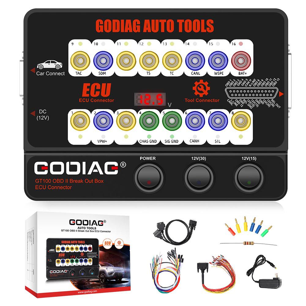 GODIAG GT100 Auto Tool OBDII Break Out Box ECU Connector