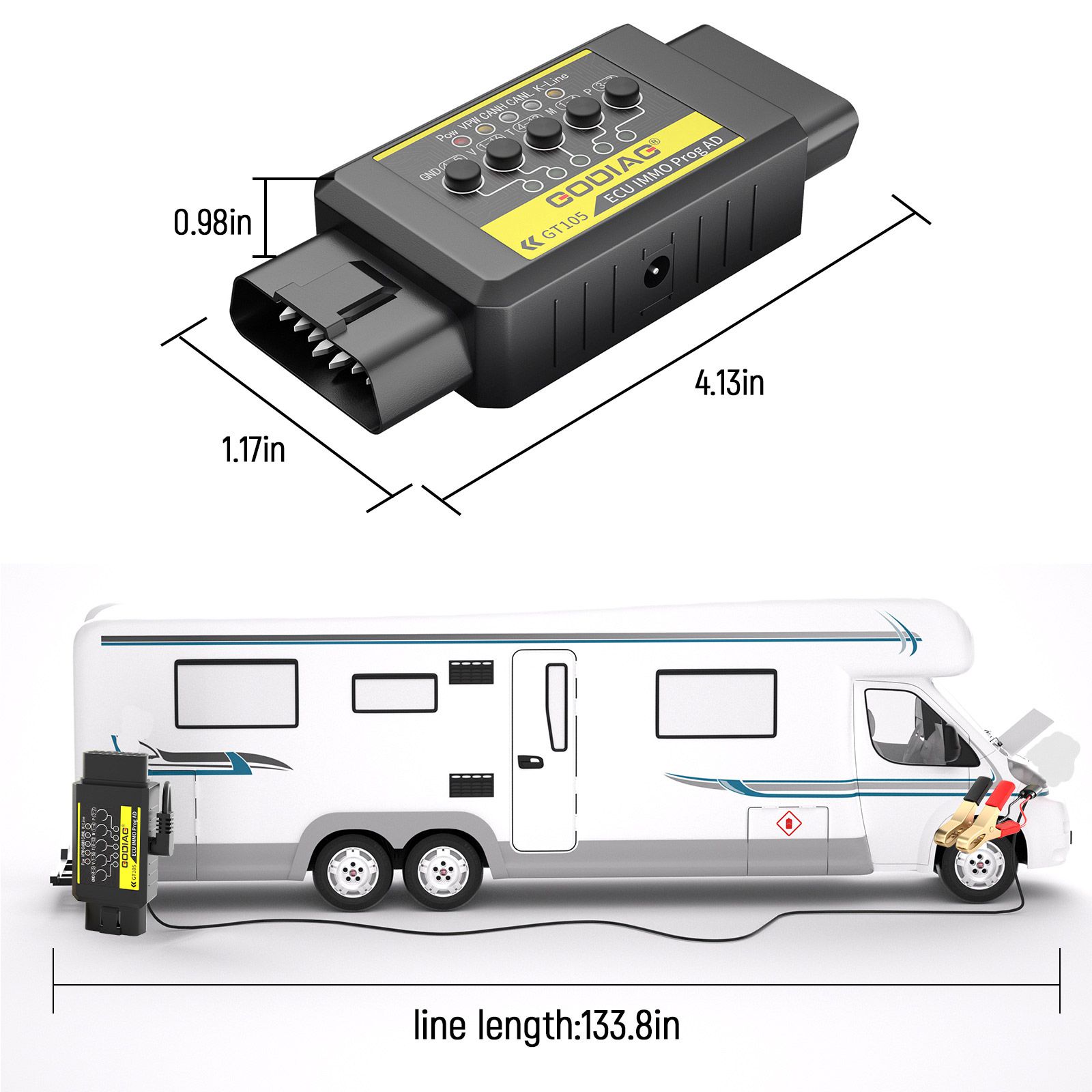  2022 Newest GODIAG GT105 OBD II Break Out Box OBD Assistant ECU IMMO Prog AD ECU Connector