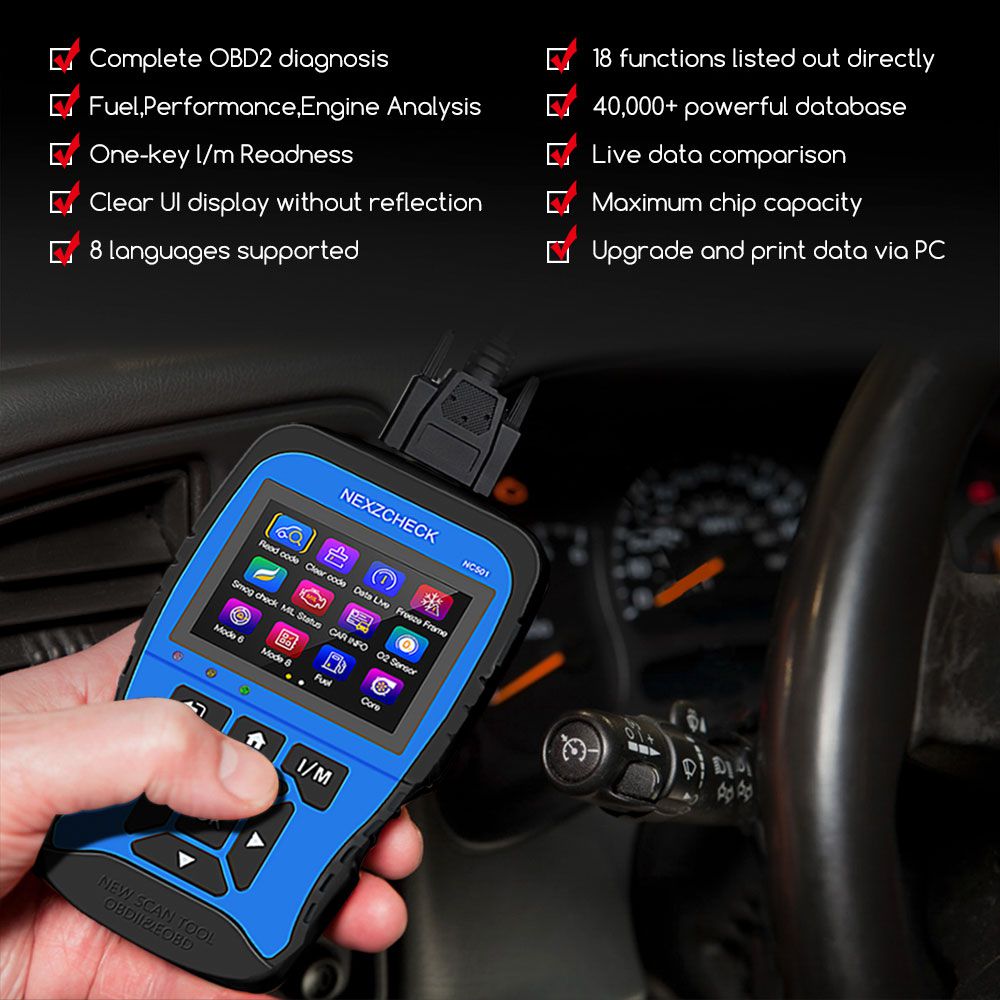 HUMZOR NexzCheck NC501 OBD2 & EOBD Scanner for Universal Vehicles