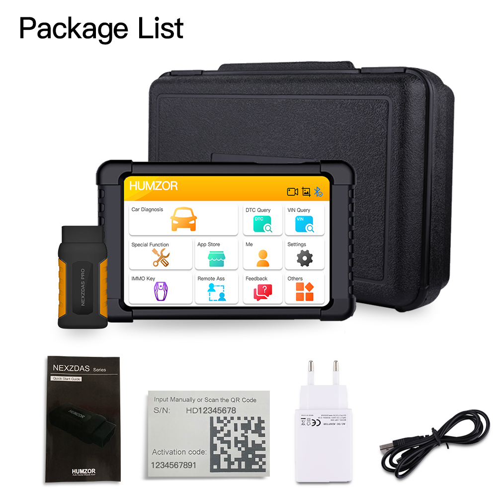 Humzor NexzDAS Pro Bluetooth Tablet Full System Auto Diagnostic Tool Professional OBD2 Scanner 3 Years Free Update