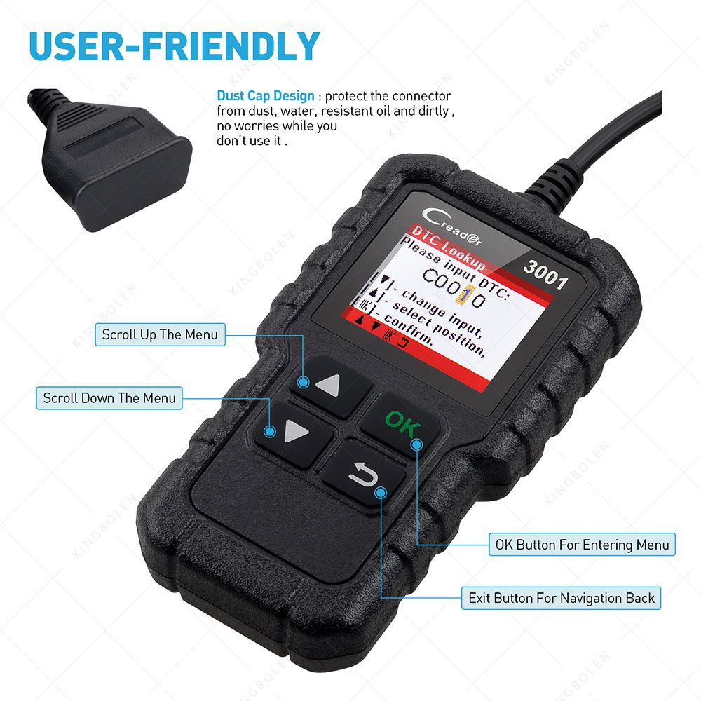 LAUNCH X431 CR3001 OBD 2 CAR Code Reader Support Full OBDII/EOBD Launch Creader 3001 CR3001 Auto Scanner PK AD310 NL100 ELM327