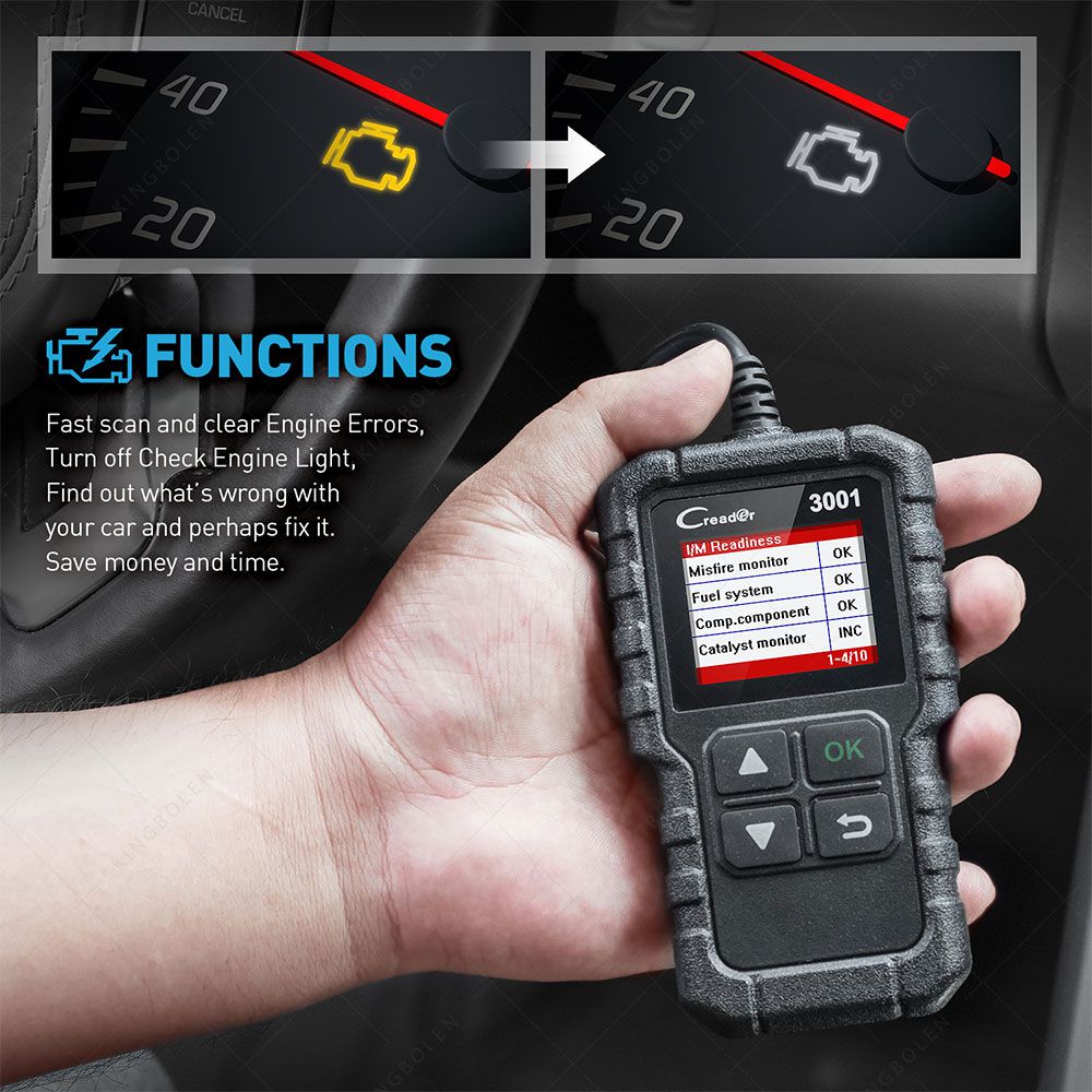 LAUNCH X431 CR3001 OBD 2 CAR Code Reader Support Full OBDII/EOBD Launch Creader 3001 CR3001 Auto Scanner PK AD310 NL100 ELM327