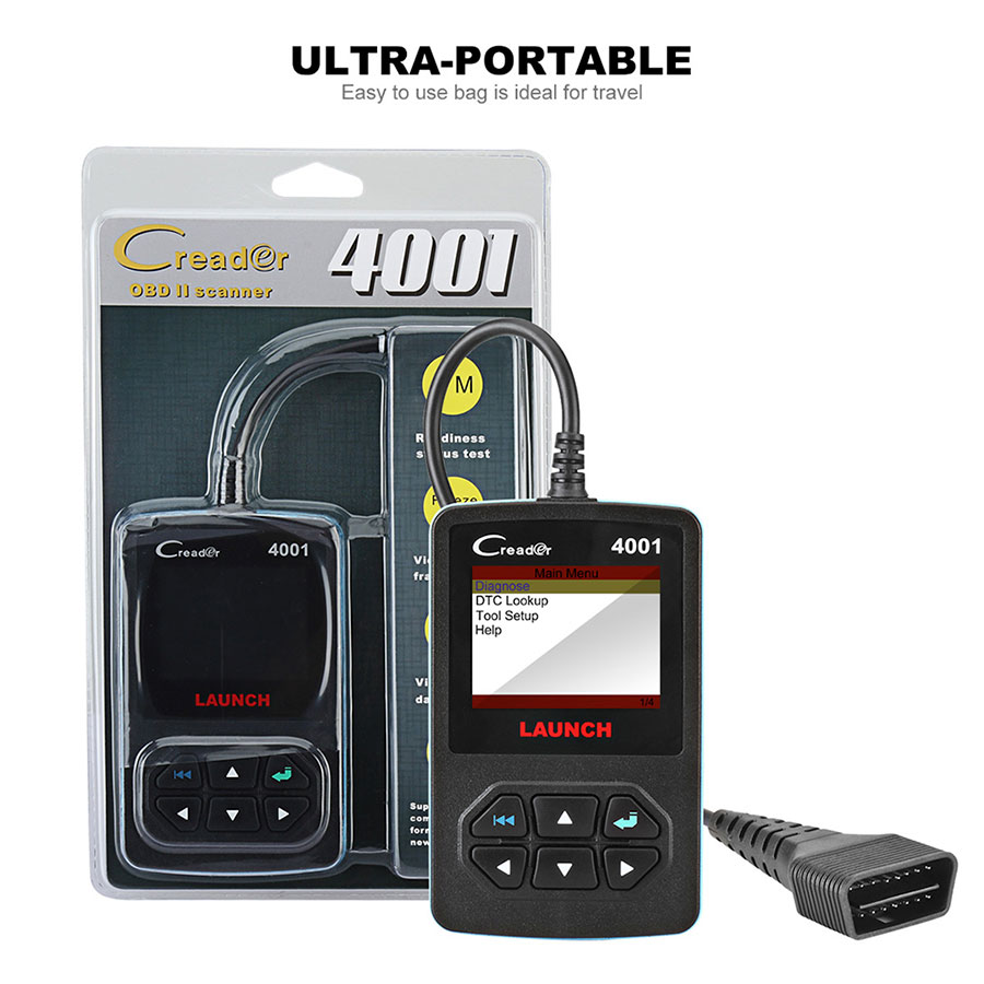 Launch CReader 4001 OBD2 Code Reader Diagnostic Scanner works with 2.4" TFT 320*240 dpi color LED display