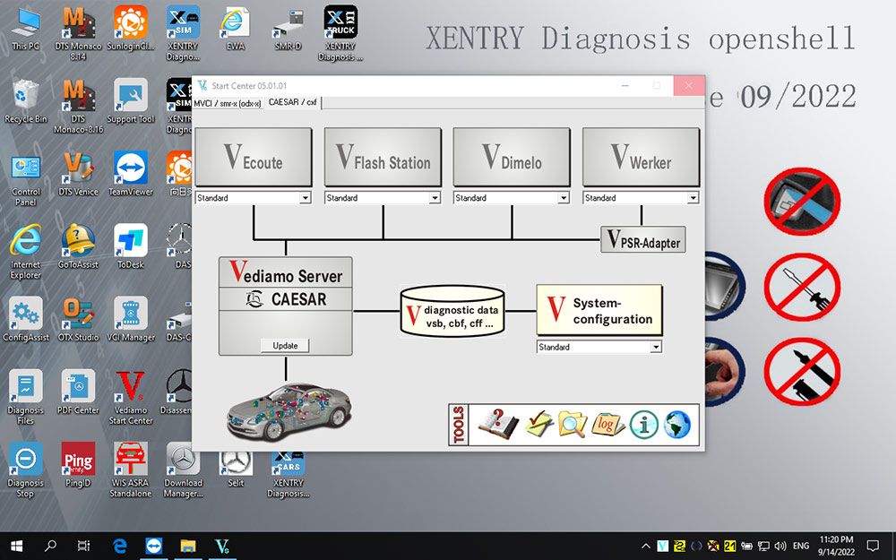 V2022.12 MB Star SD Connect C4 256G SSD WIN10 64Bit Supports HHT-WIN Vediamo DTS Monaco