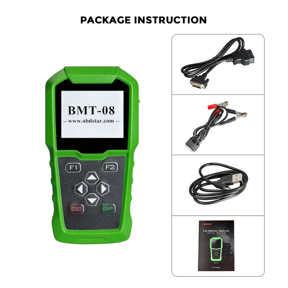 OBDSTAR BMT-08 Battery Test and Battery Match via OBD Support 12V/24V 100-2000 CCA 220AH