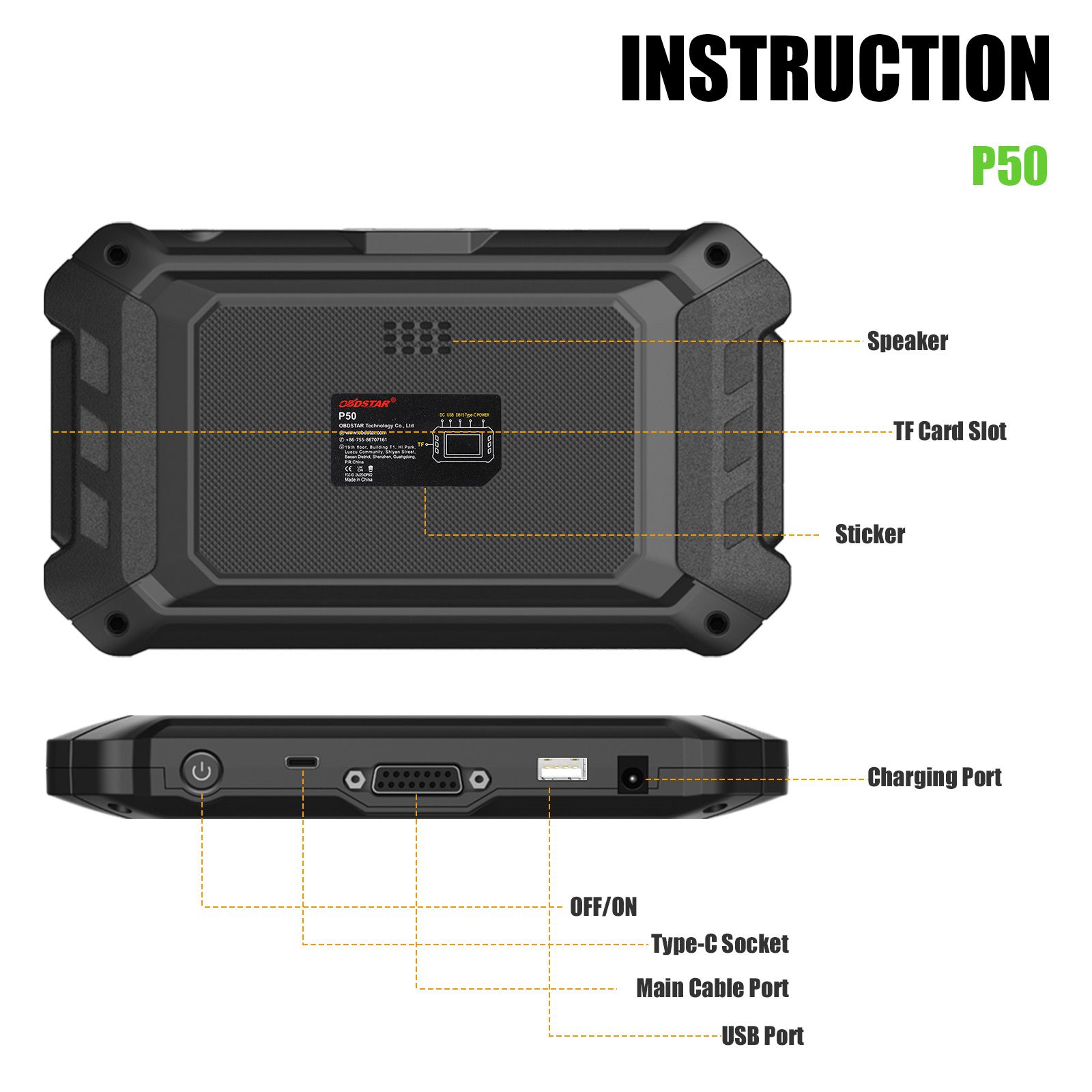 OBDSTAR P50 Airbag Reset Intelligent Airbag Reset Tool Covers 38 Brands and Over 3000 ECU Part No.