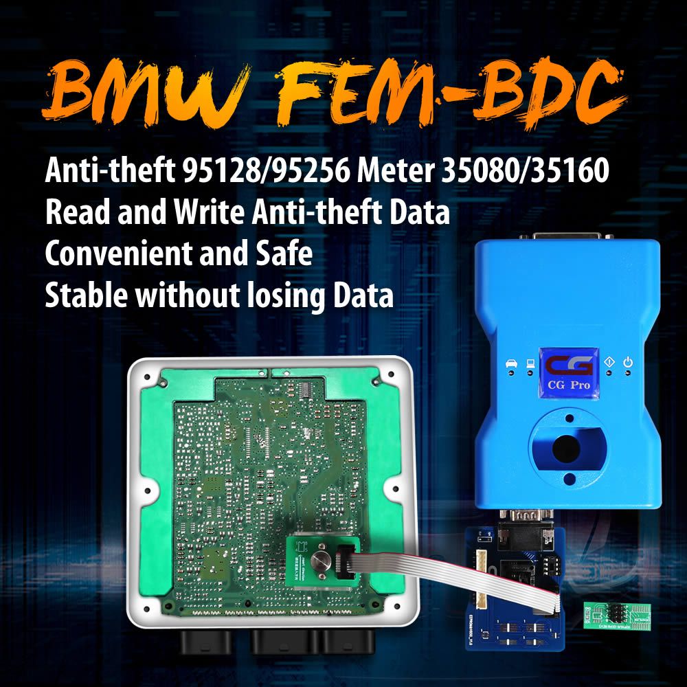 OEM BMW FEM-BDC 95128/95256 Chip Anti-theft Data Reading Adapter 8Pin Adapter Work with VVDI Prog/CG Pro 9S12/Orange5