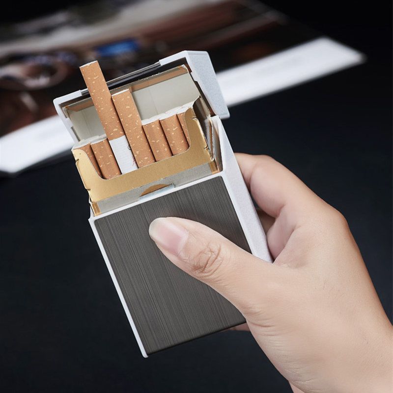 Portable USB Electronic Cigarette Case Box With Lighter 20pcs Cigarette Holder USB Charging Lighter Gadgets For Men