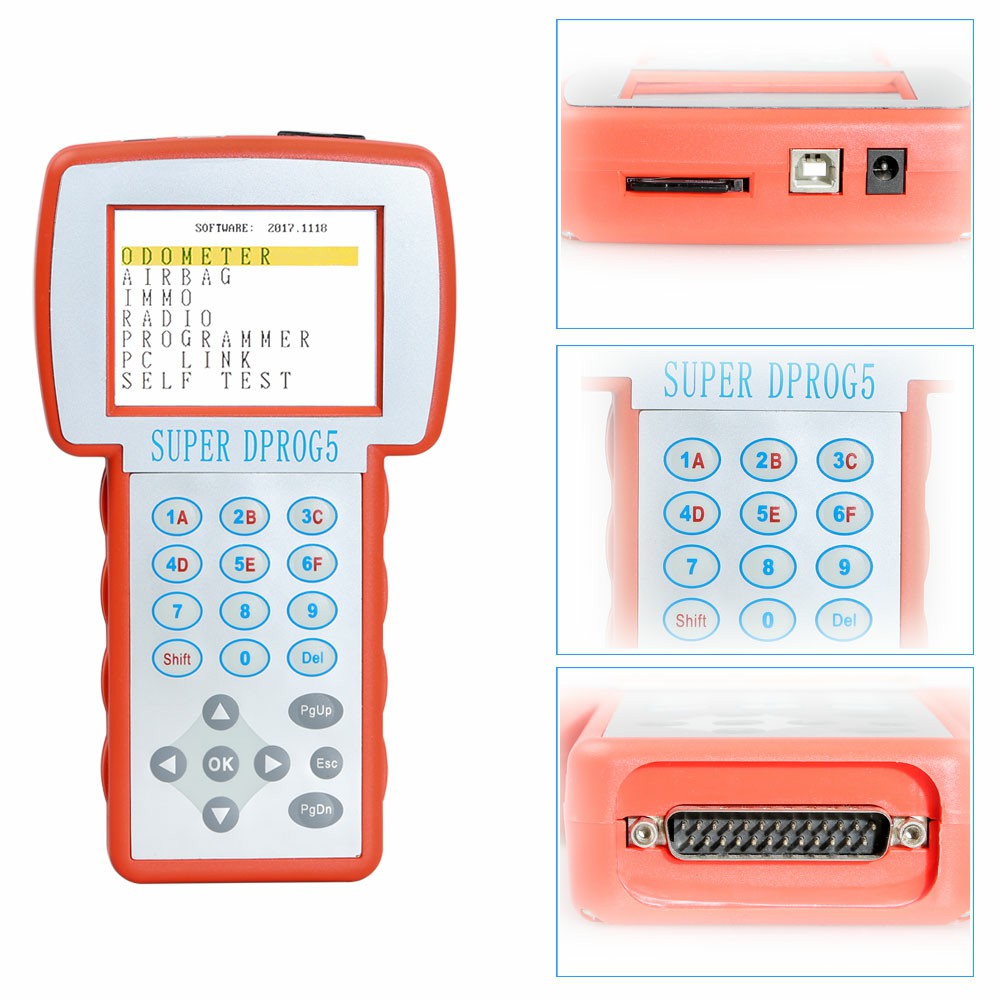 Super Dprog5 IMMO Odometer Airbag Reset Tool 3 in 1 for BMW Benz and VAG vehicles