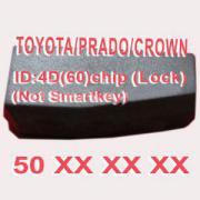 4D (60) Duplicabel Chip  For Toyota/Prado/Crown 50xxx (Not Smart Key) 10pcs/lot