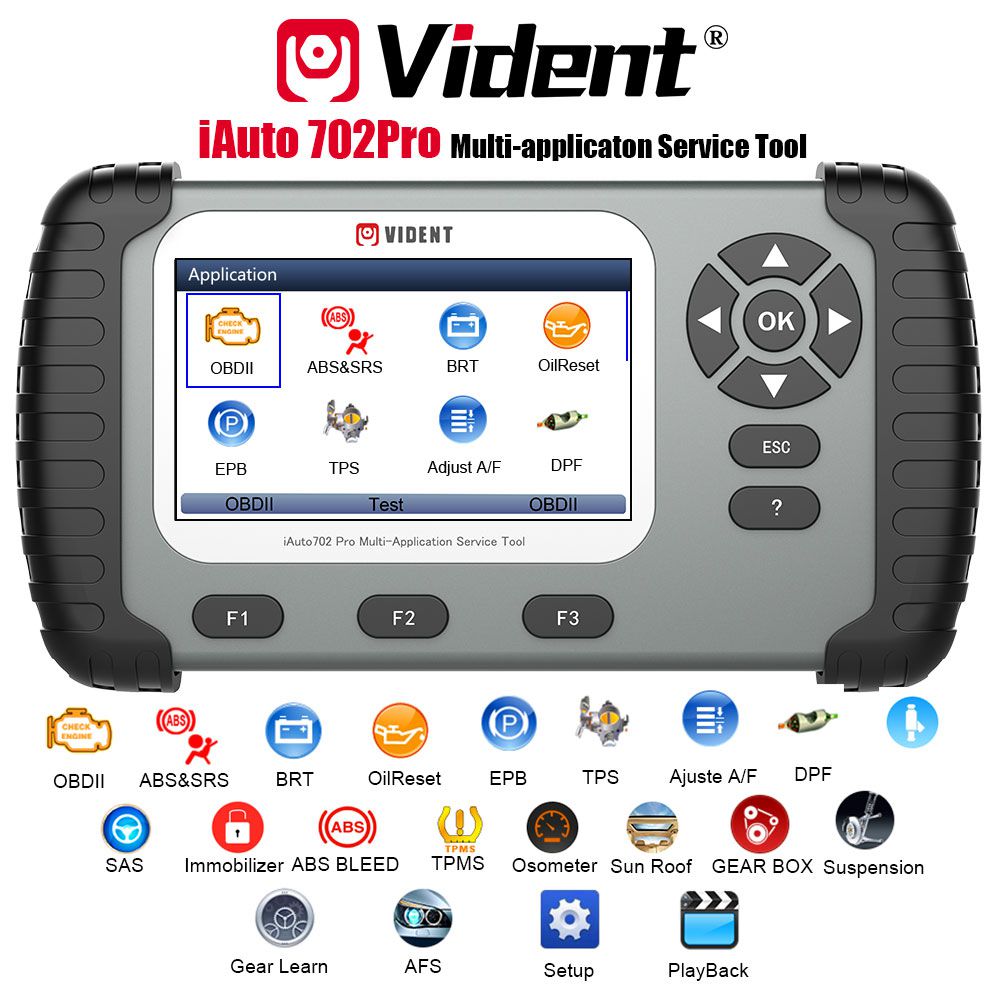 VIDENT iAuto 702 Pro Multi-Applicaton Service Tool with 39 Special Functions 3 Years Free Update Online