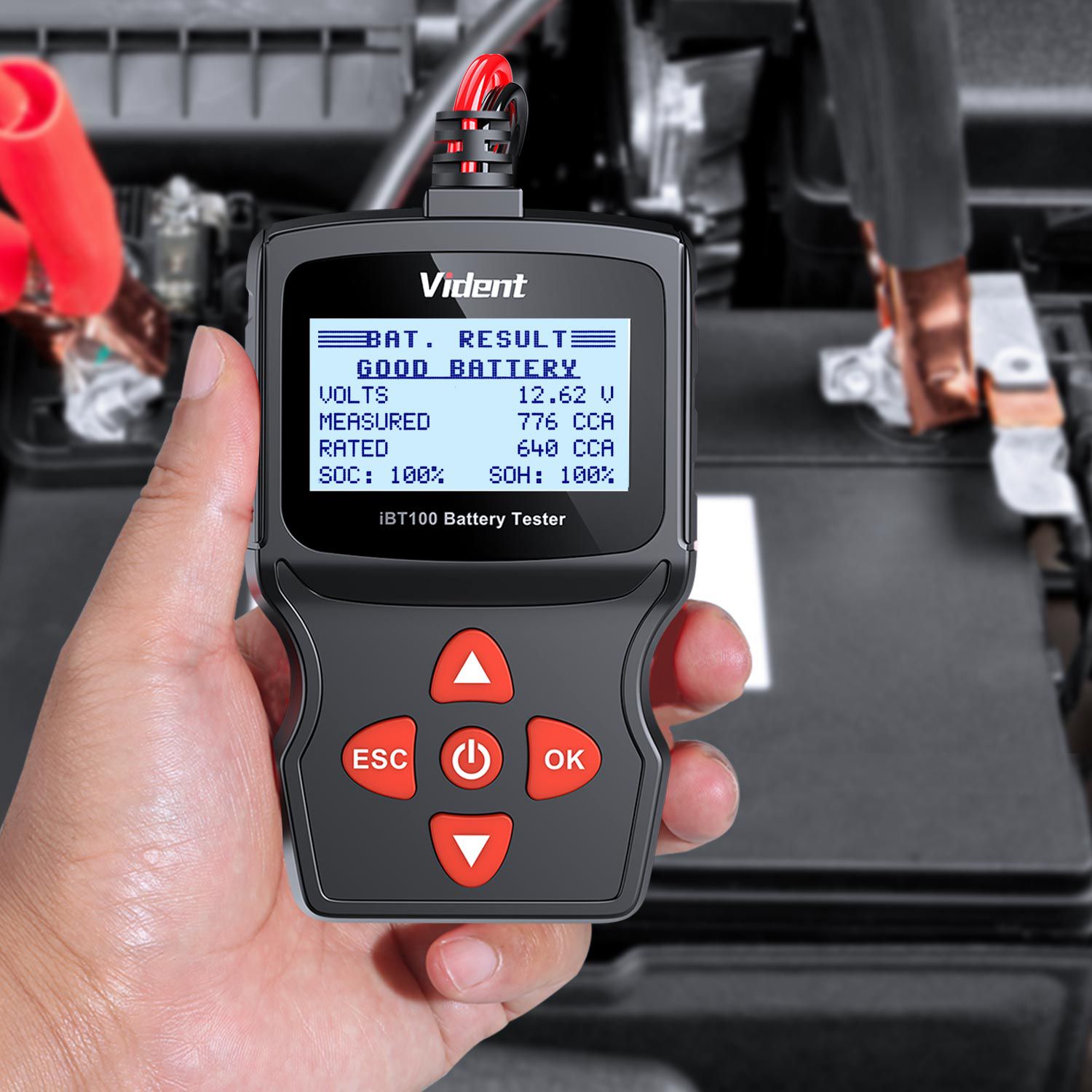  Vident iBT100 12V Battery Analyzer for Flooded, AGM,GEL 100-1100CCA Automotive Tester Diagnostic Tool