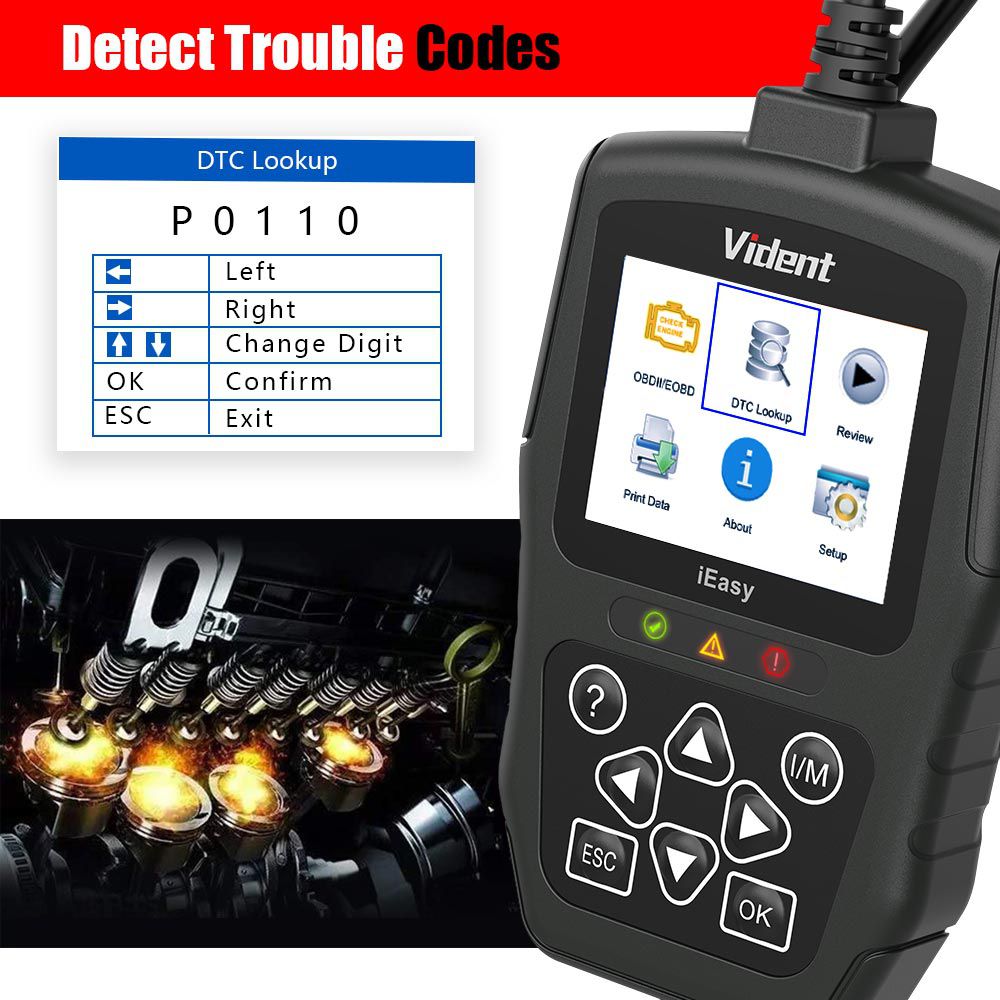 Vident iEasy300PRO EOBD/OBDII Code Reader Mode6 - Engine Diagnostics