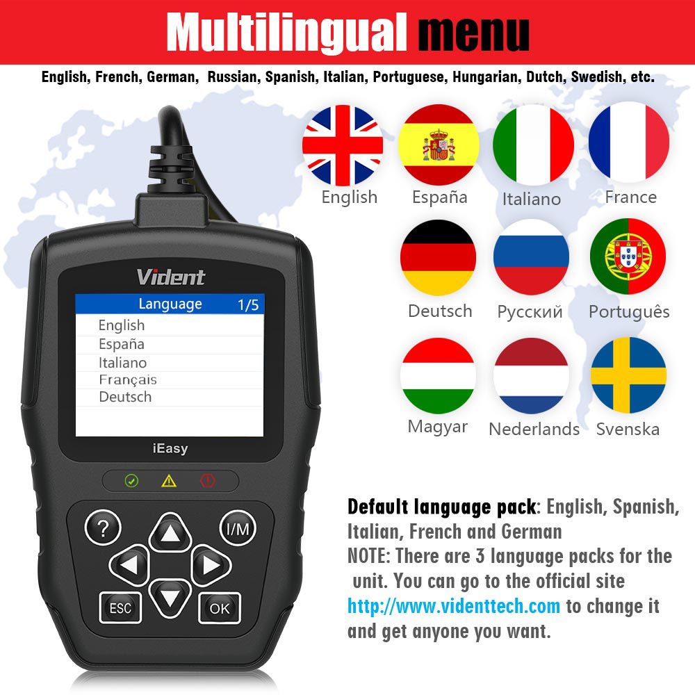 Vident iEasy300PRO EOBD/OBDII Code Reader Mode6 - Engine Diagnostics