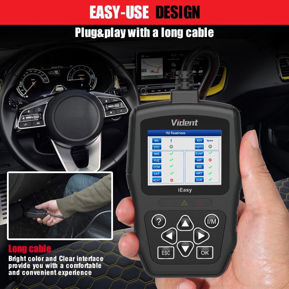 Vident iEasy300PRO EOBD/OBDII Code Reader Mode6 - Engine Diagnostics