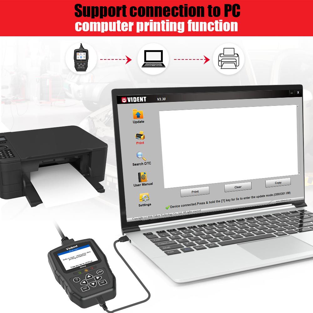 Vident iEasy300PRO EOBD/OBDII Code Reader Mode6 - Engine Diagnostics