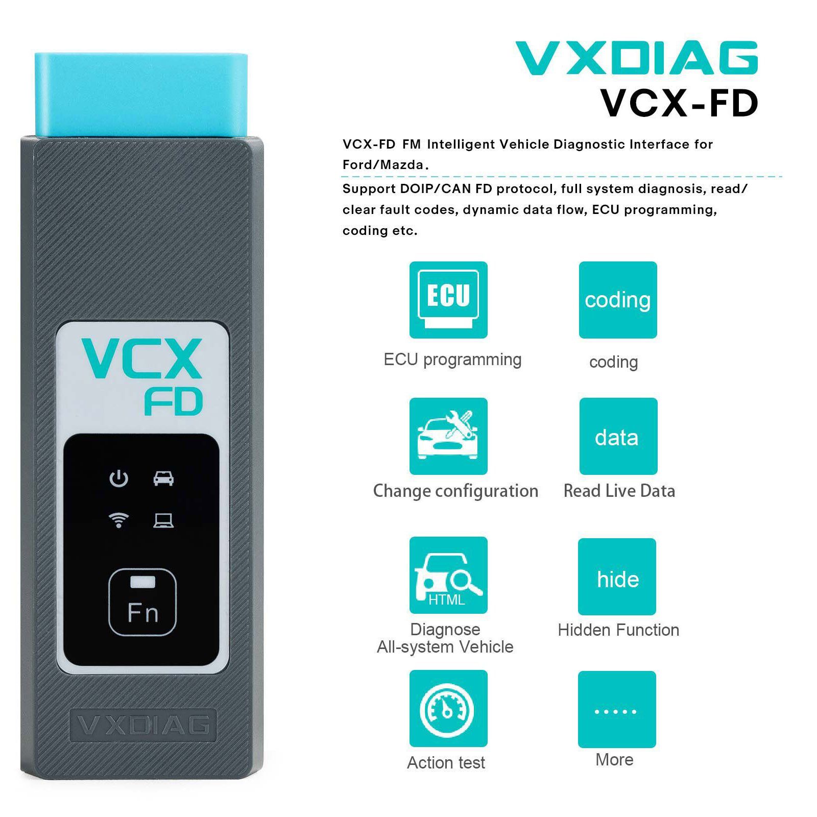 2024 VXDIAG VCX-FD FM Intelligent Vehicle Diagnostic Interface for Ford/Mazda Diagnostic Tool