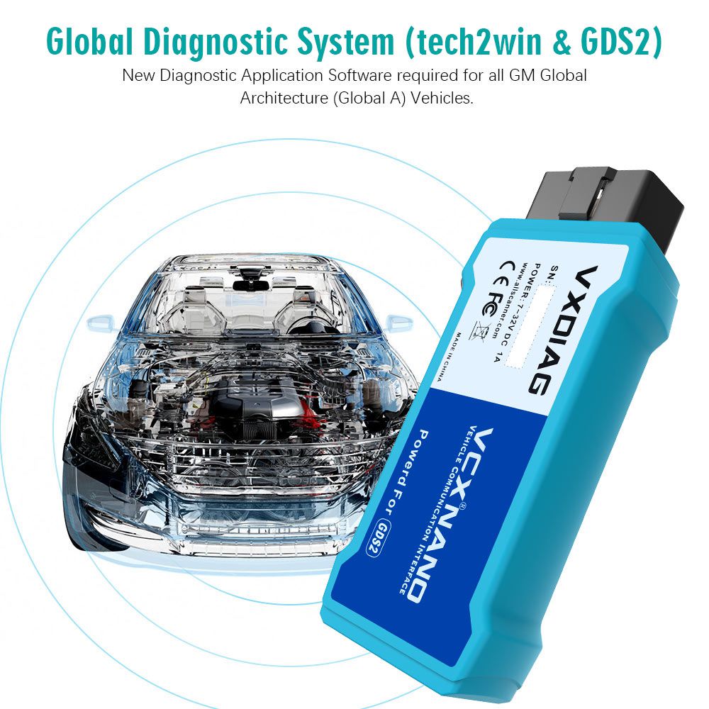 VXDIAG VCX NANO for GM/OPEL GDS2 V2021.4 Tech2WIN 16.02.24 Diagnostic Tool Wifi Version