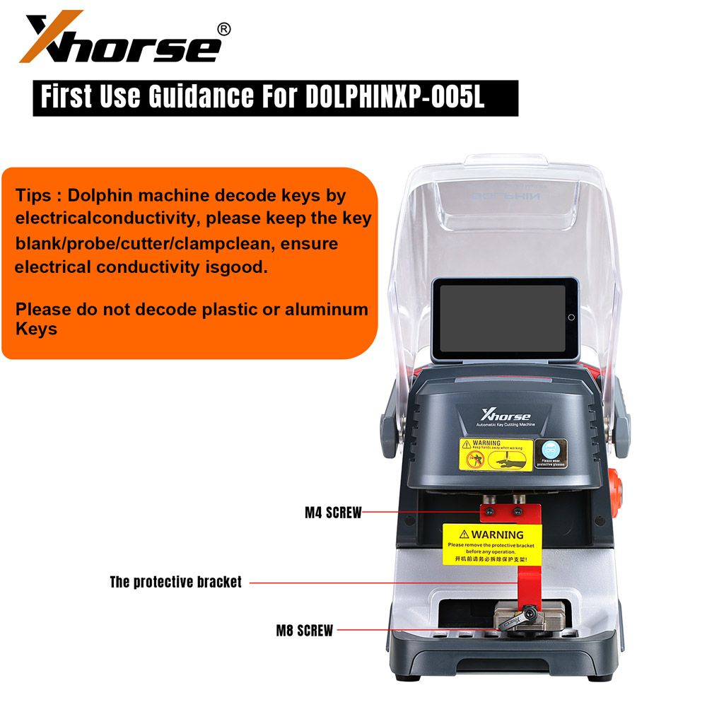 Xhorse Dolphin II XP-005L XP005L Automatic Portable Key Cutting Machine with Adjustable Screen and Built-in Battery