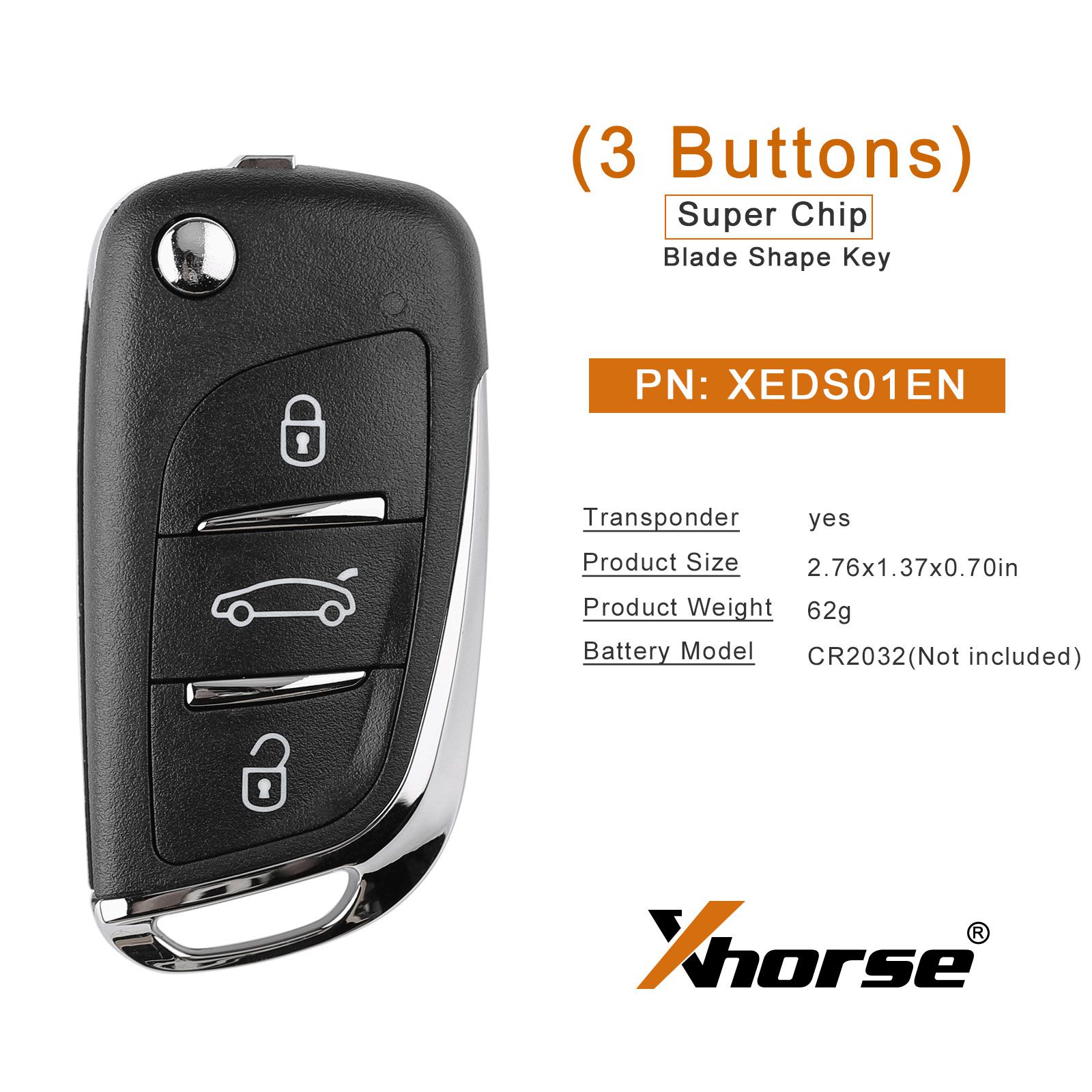 Xhorse XEDS01EN DS Style Super Remote 3 Buttons with Built-in Super Chip English Version 5pcs/lot