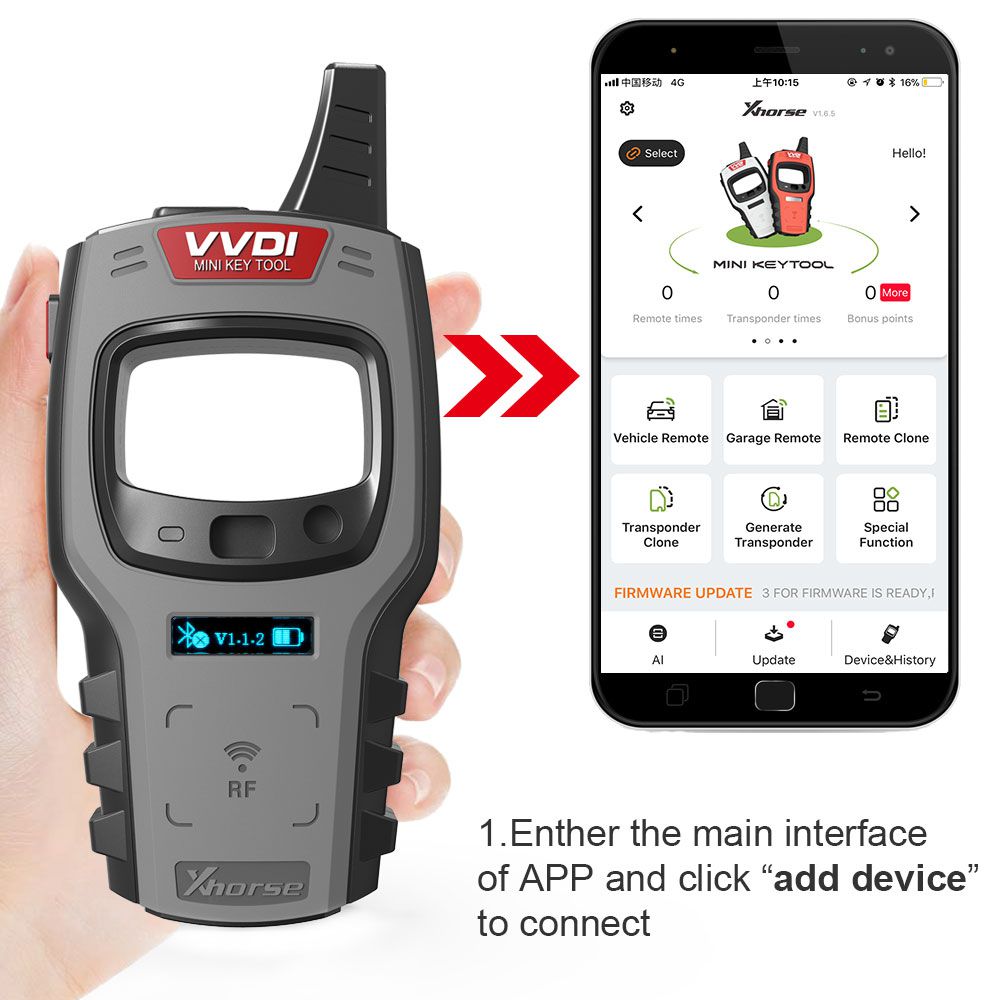 Xhorse VVDI Mini Key Tool Remote Key Programmer Support IOS and Android Global Version