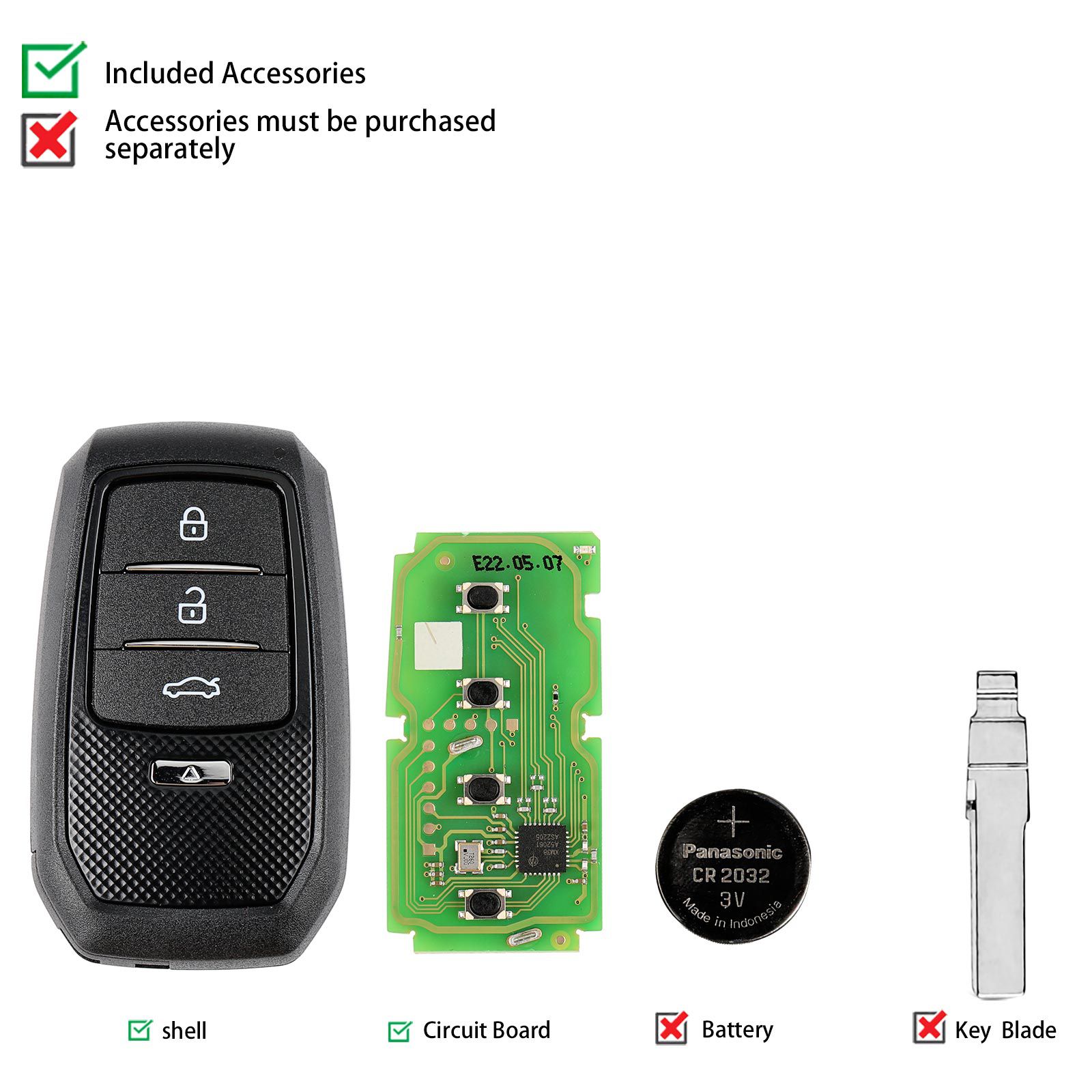 Xhorse XSTO01EN TOY.T for Toyota XM38 Smart Key with Shell Support 4D 8A 4A