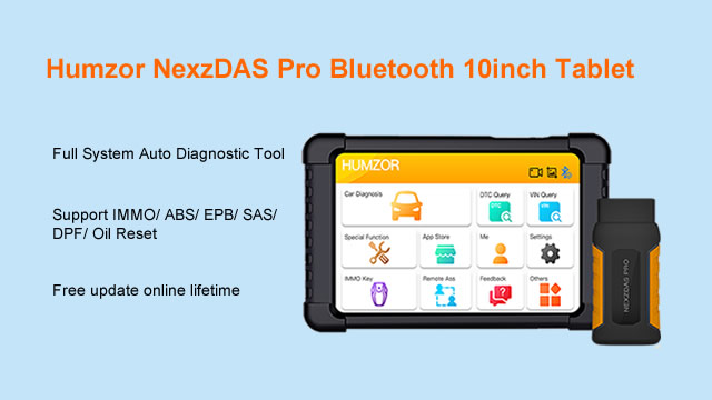 Humzor NexzDAS Pro Bluetooth 10inch Tablet Full System Auto Diagnostic Tool