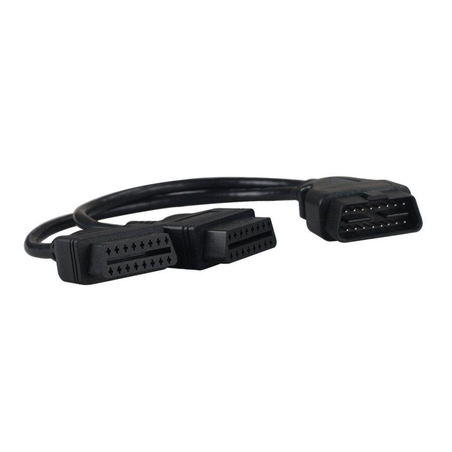 ELM327 OBD2 Extension Cable 1 Male to 2 Dual Female Converted Cable