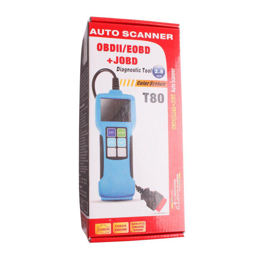 JOBD OBD2 EOBD Color Display Auto Scanner T80 For Japan Cars Wider Vehicle Coverage With CAN Protocol Support