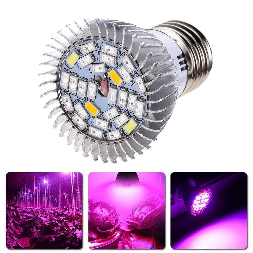 New 28W E27 LED Grow Lamp Flower Seed Plants Hydroponic Grow Light Lamp Bulb Full Spectrum Plant Light Lighting