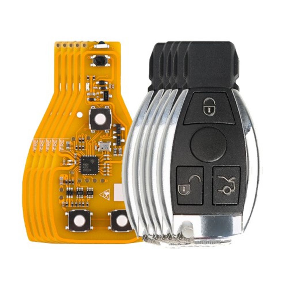 5pcs Xhorse VVDI BE key Pro Yellow Color Verion No Points with Smart Key Shell 3 Buttons for Mercedes Benz