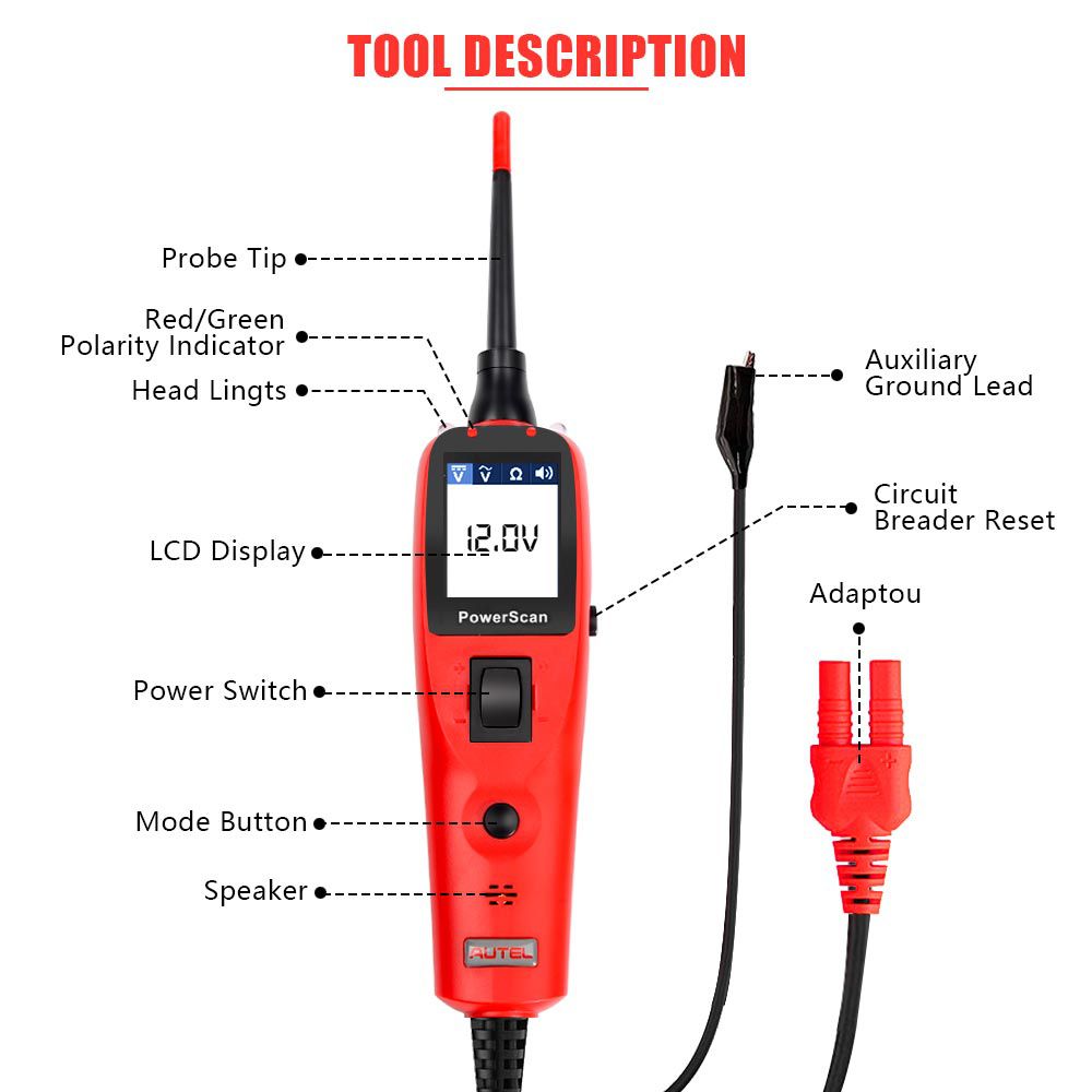 Autel PowerScan PS100 Electrical System Diagnosis Tool Free Shipping