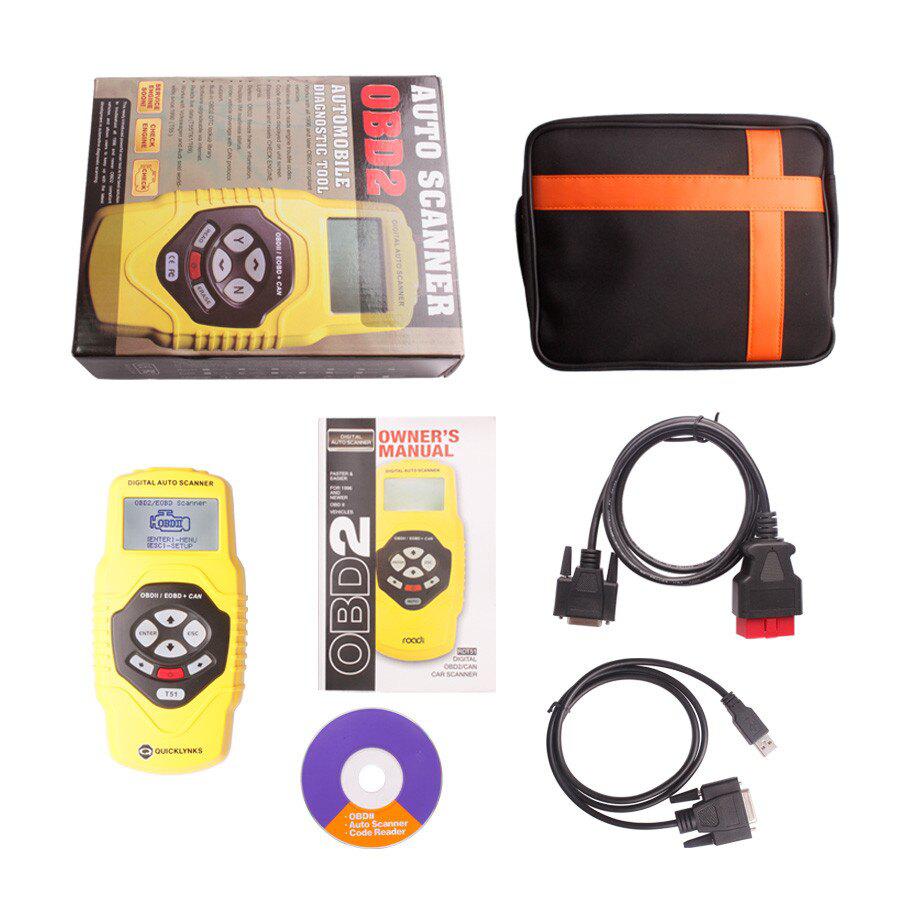 Auto Scanner OBDII EOBD JOBD Can Car Scanner T51 Online Update Support Multi-languages