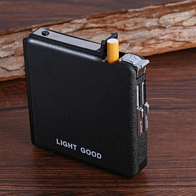 Automatic Ejection Butane Lighter Cigarette Case