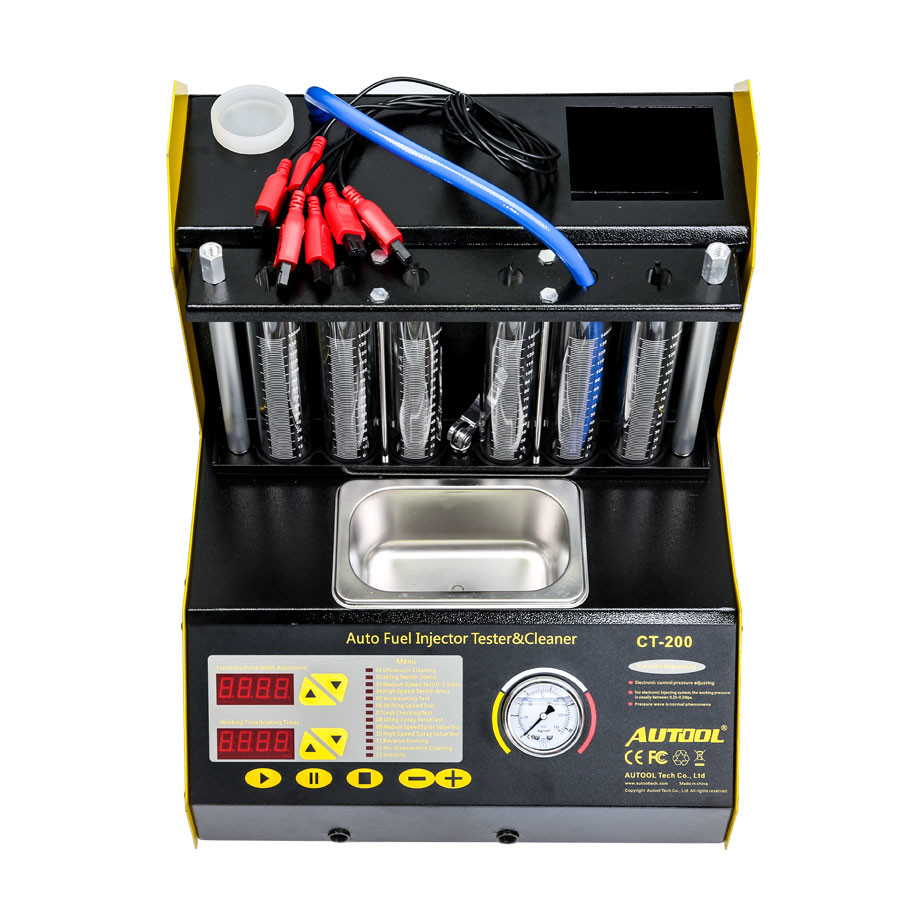 AUTOOL CT200 Ultrasonic Fuel Injector Cleaner & Tester Support 110V/220V with English Panel