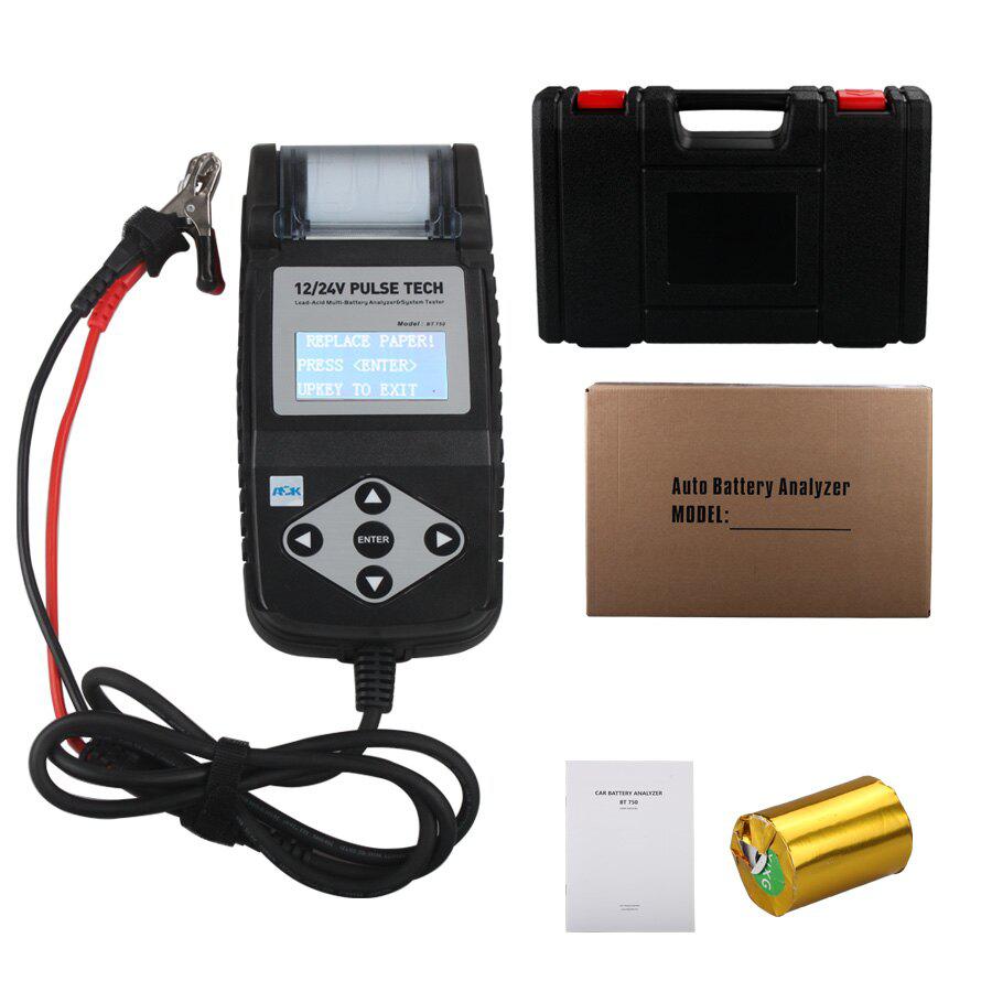 BT750 Battery Tester 12/24V Automotive Battery Analyzer with Printer