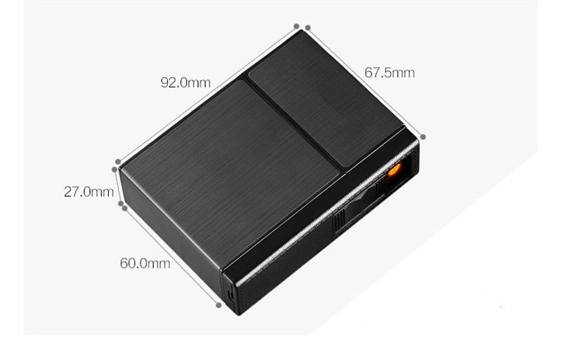 CC035A Brand New Detachable Metal Cigarette Case with USB Rechargeable Eletronic Lighter