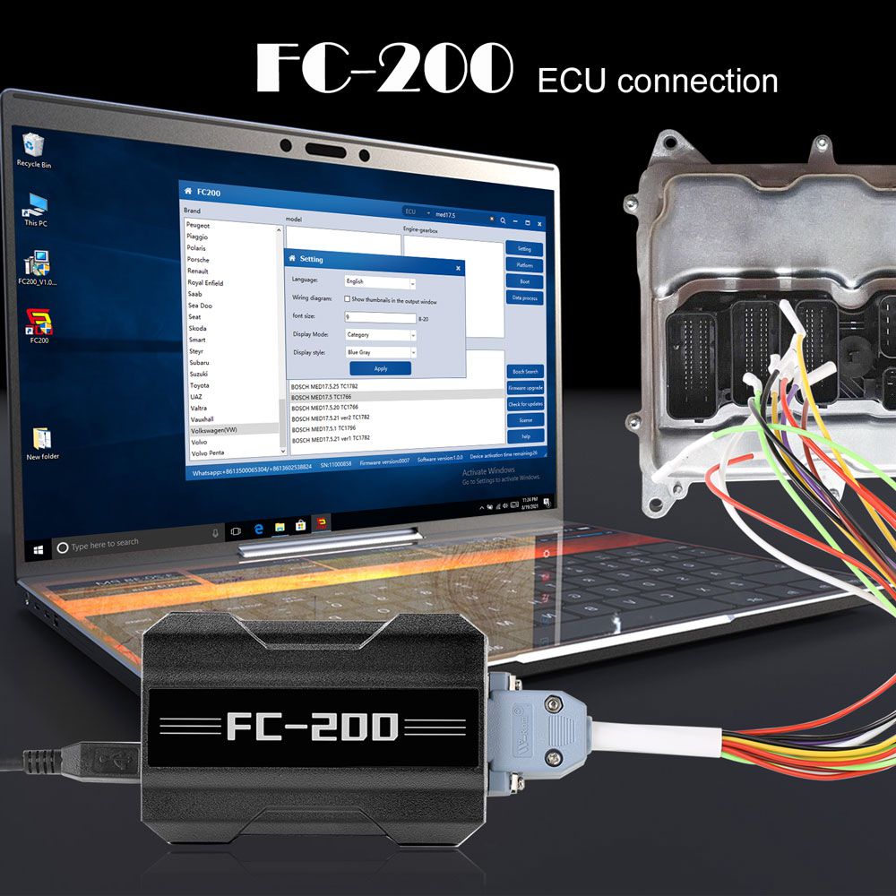 V1.1.7.0 CG FC200 ECU Programmer Full Version Support 4200 ECUs and 3 Operating Modes Upgrade of AT200