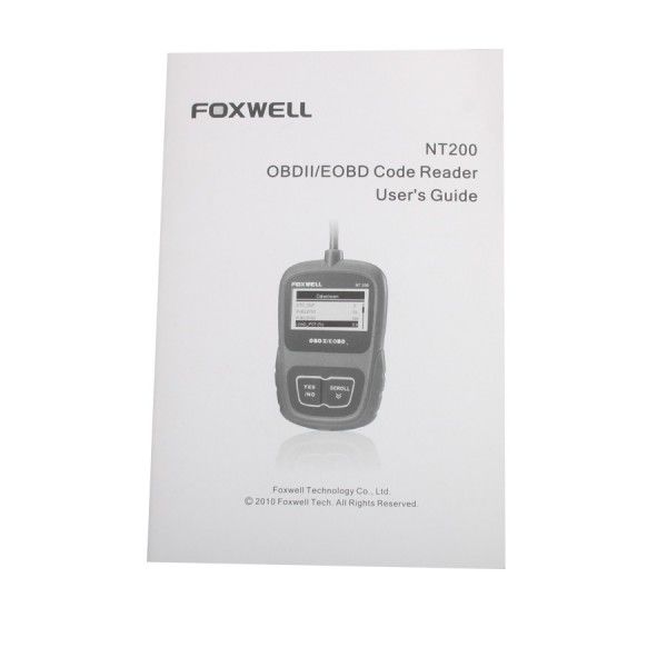 Foxwell CAN OBDII/EOBD Code Reader NT200 Support Multi-Languages and Update Free Lifetime