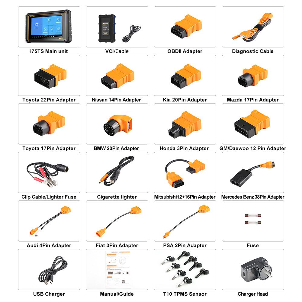 Foxwell i75TS Premier Diagnostic Tool with 35 Service Reset Functions Support TPMS Programming and Online Programming