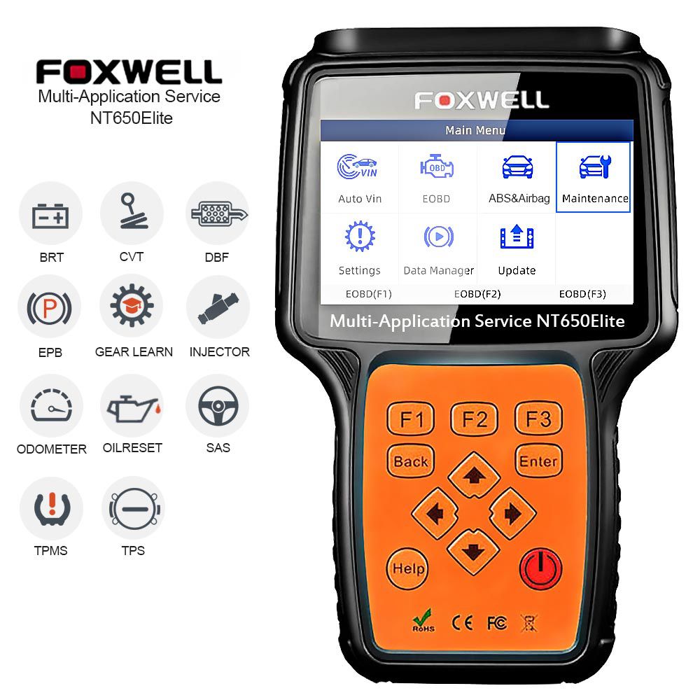 Foxwell NT650 Elite All Makes Service Tool with 11 Special Function Updated Version of NT650