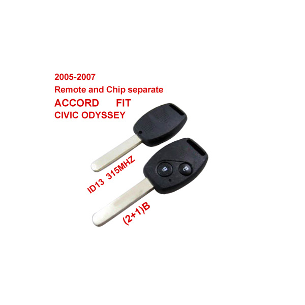 2005-2007 Remote Key 2+1 Button and Chip Separate ID:13 (315 MHZ) for Honda 10pcs/lot